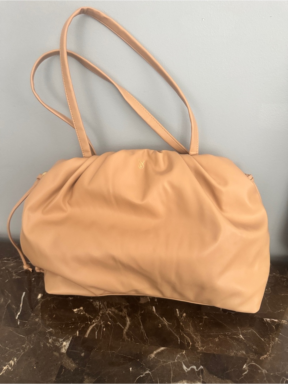 Victoria's Secret Peachy Nude Gathered Shoulder Satchel